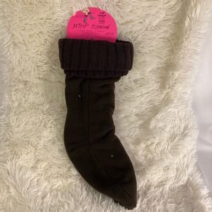 NWT Betsey Johnson Cozy Boot Liners Chaussettes Brown Womens Size  5-7